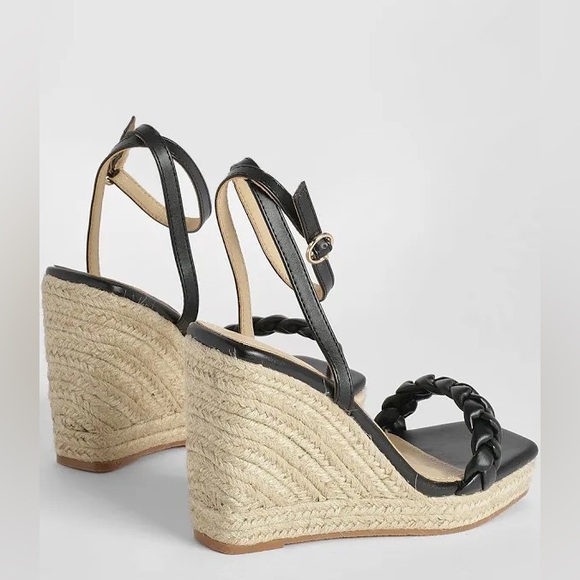 Sz 6 Delicious Strap Braid Wedges new never used - Picture 5 of 5